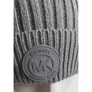 Michael Kors Light Gray Ribbed Knit Beanie